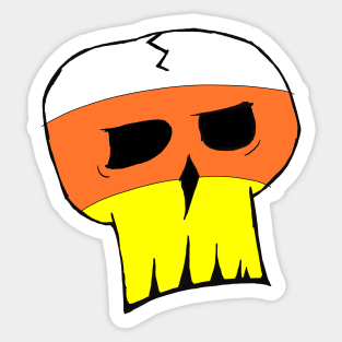 Candy Corn Color Skull Sticker